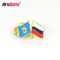 Custom high quality die cut struck soft enamel bulk flag lapel pin badges